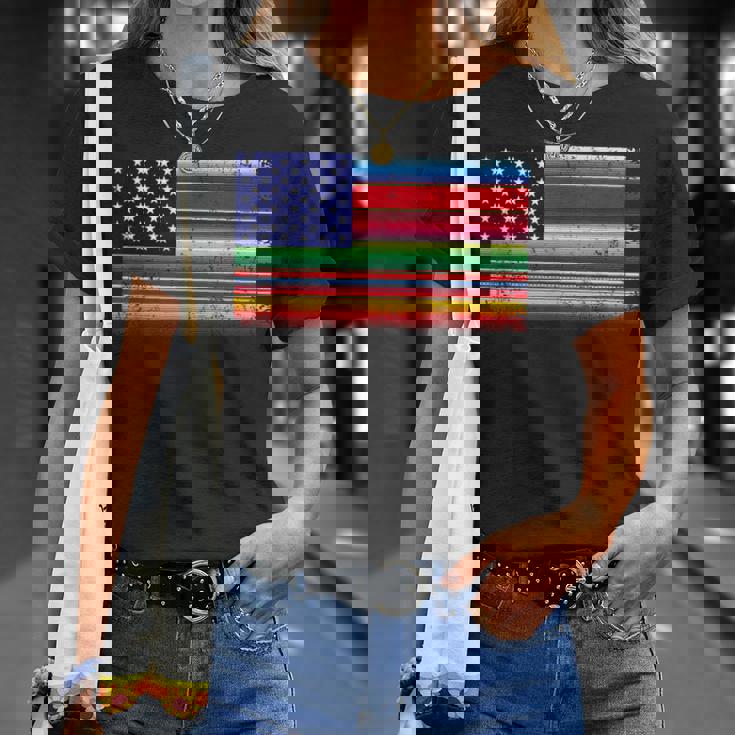 メキシコ アメリカ 国旗 アメリカ セラペ シンコ デ マヨ パーティー Tシャツ 彼女への贈り物