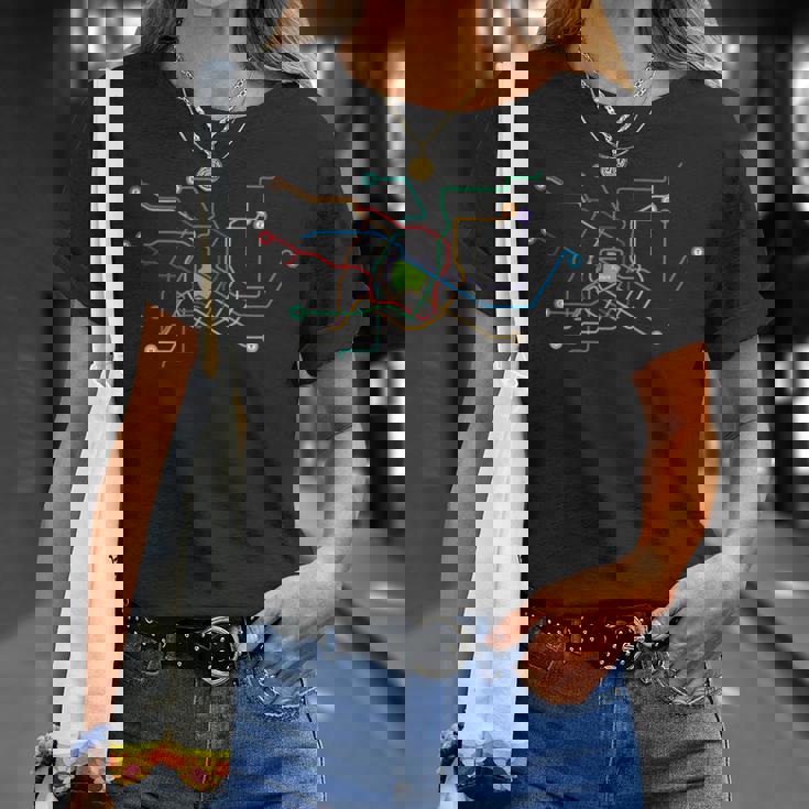 メトロ 全線 路線図 ロゴ 電車 Tシャツ 彼女への贈り物