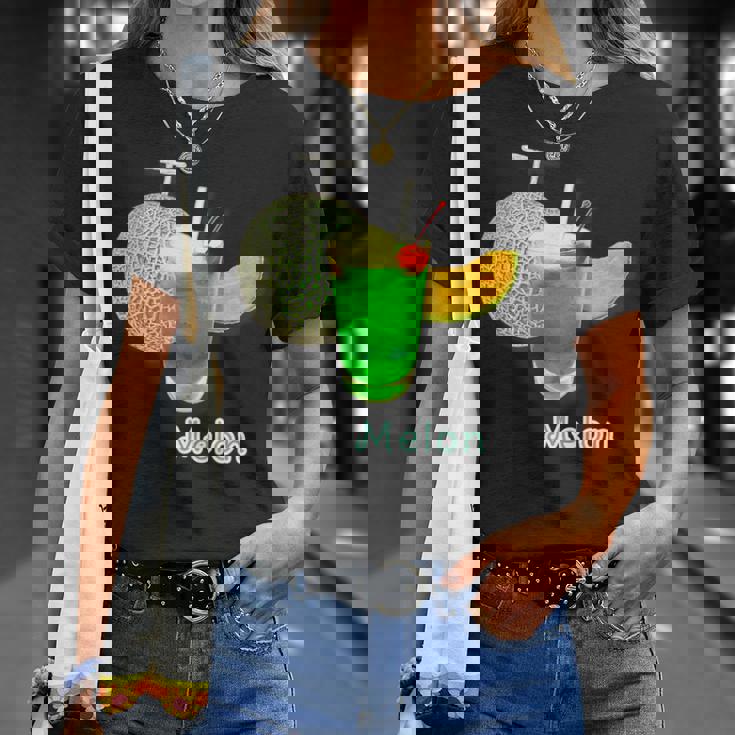 メロン 3 Melon メロンソーダ クリームソーダ カット 『デリシャス フルーツ』果物 リアル 面白い イラスト Tシャツ 彼女への贈り物