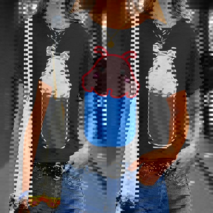 メンダコ（いん ざ ポケット）ワンポイント 胸【どうぶつフレンズ】ゆるくて かわいい 動物 グッズ イラスト 面白い Tシャツ 彼女への贈り物