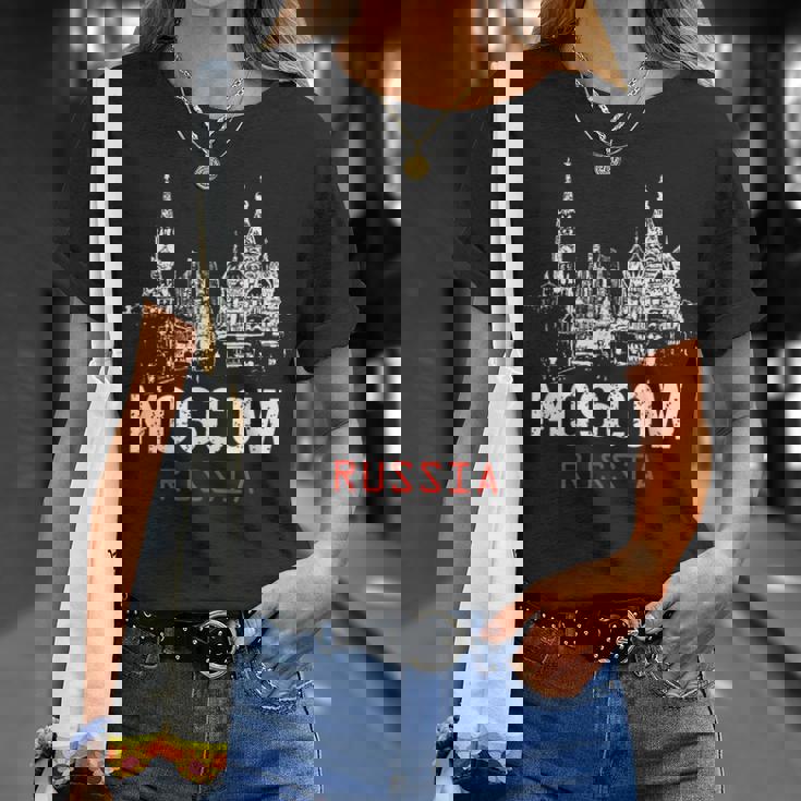 モスクワ ロシア Tシャツ 彼女への贈り物