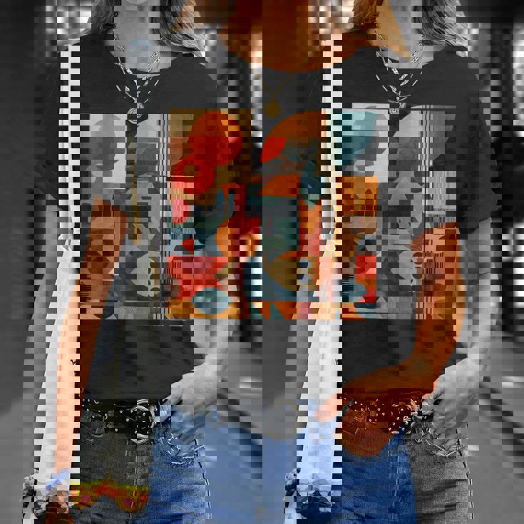 モダン 抽象 パターン ボーホー 抽象 幾何学 Tシャツ 彼女への贈り物