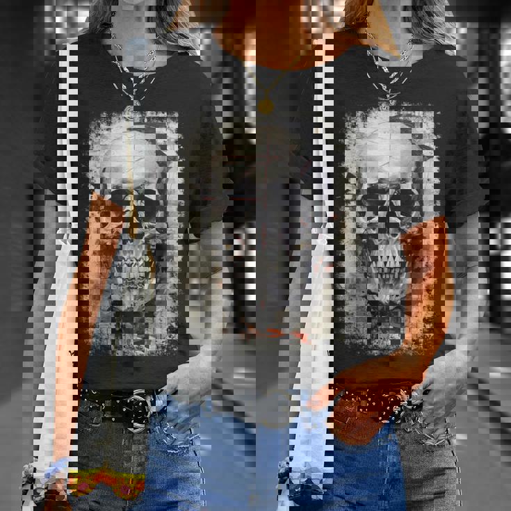 モダンなヒップホップ、レトロ、ヴィンテージ、エッジの効いた Y2k Hip Hop アーバン ストリートウェア、スカル Tシャツ 彼女への贈り物