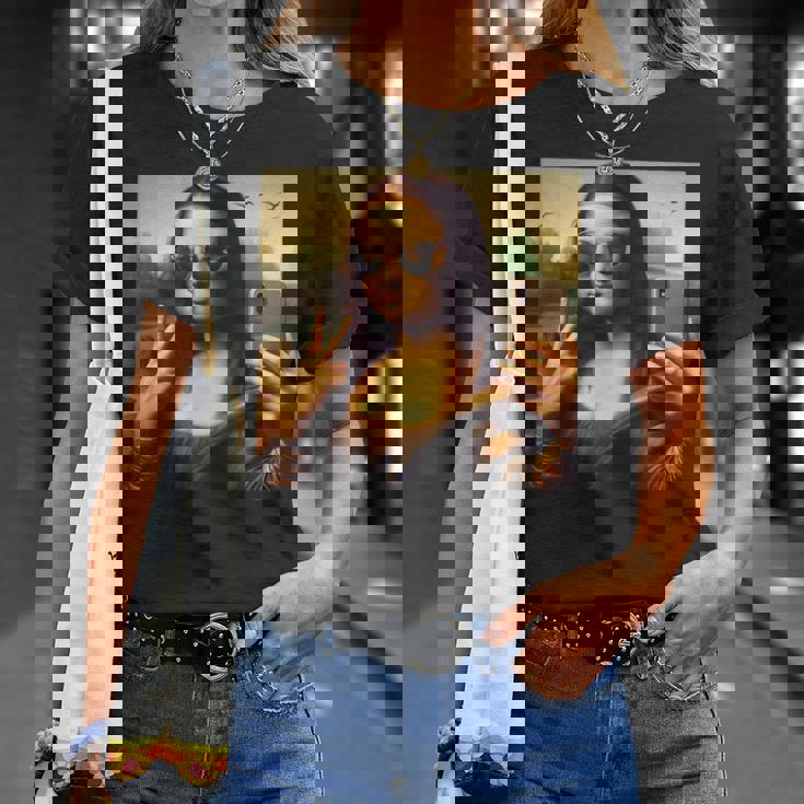 モナリザ・サングラスとセルフィー Tシャツ 彼女への贈り物