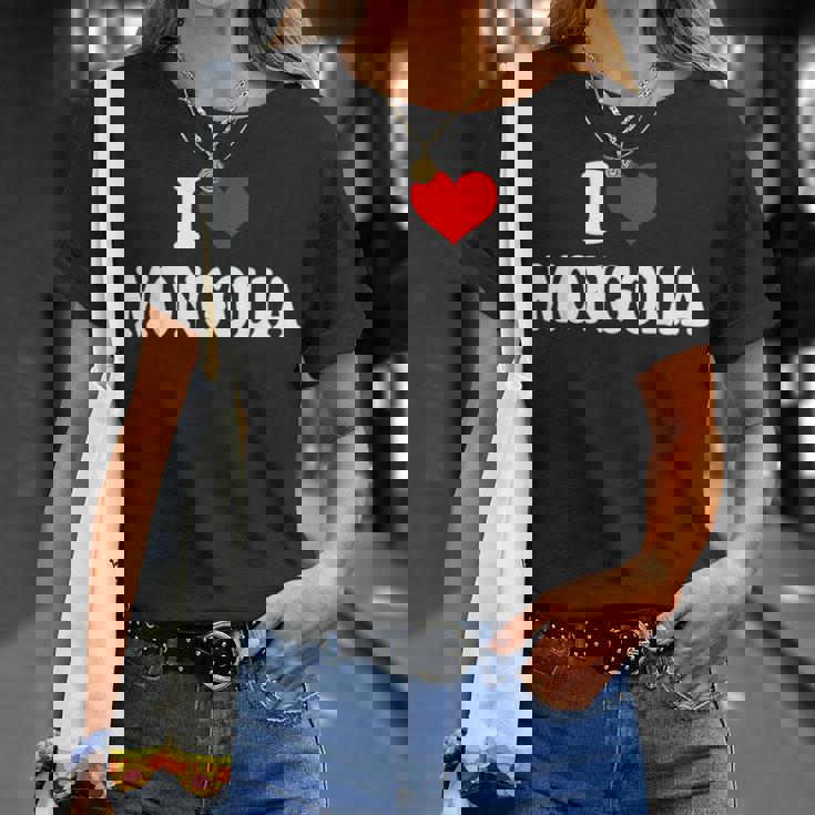 モンゴル I Love Mongolia Tシャツ 彼女への贈り物