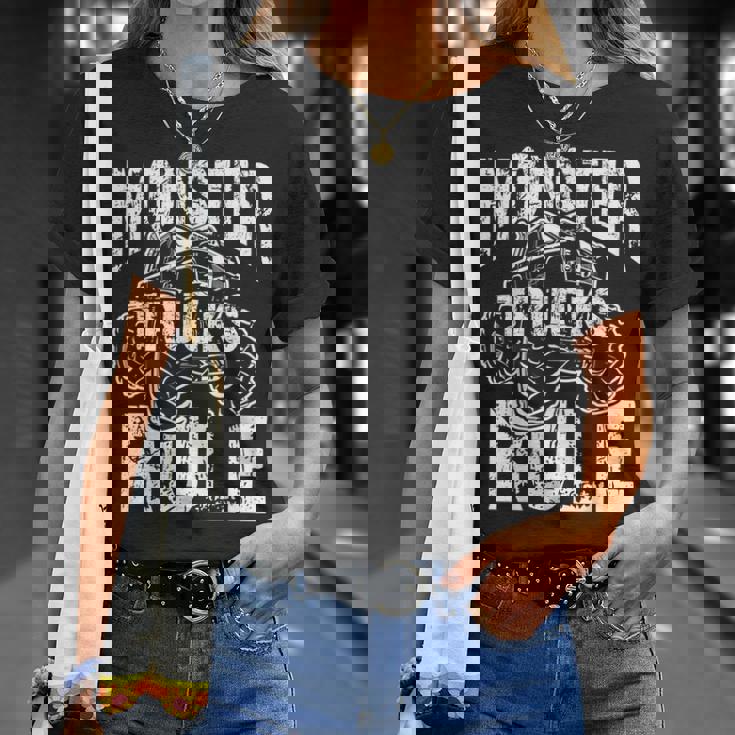 モンスタートラックルールジャムモンスタートラックボーイズ Tシャツ 彼女への贈り物