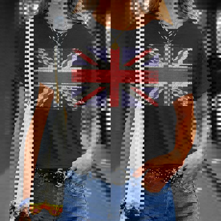 ユニオンジャック ヴィンテージ 英国国旗 ブリティッシュレトロフラッグ Tシャツ 彼女への贈り物