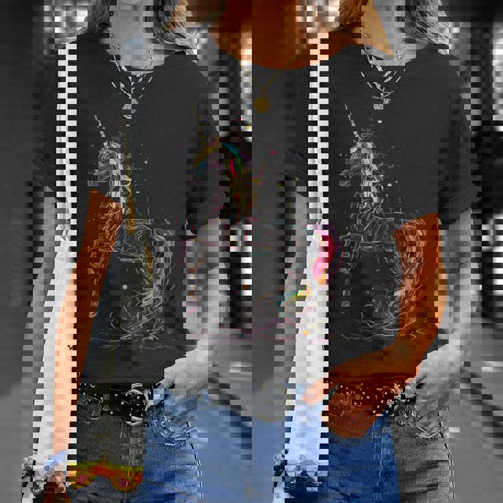 ユニコーン 虹 動物 モチーフ アートワーク ユニコーン Tシャツ 彼女への贈り物