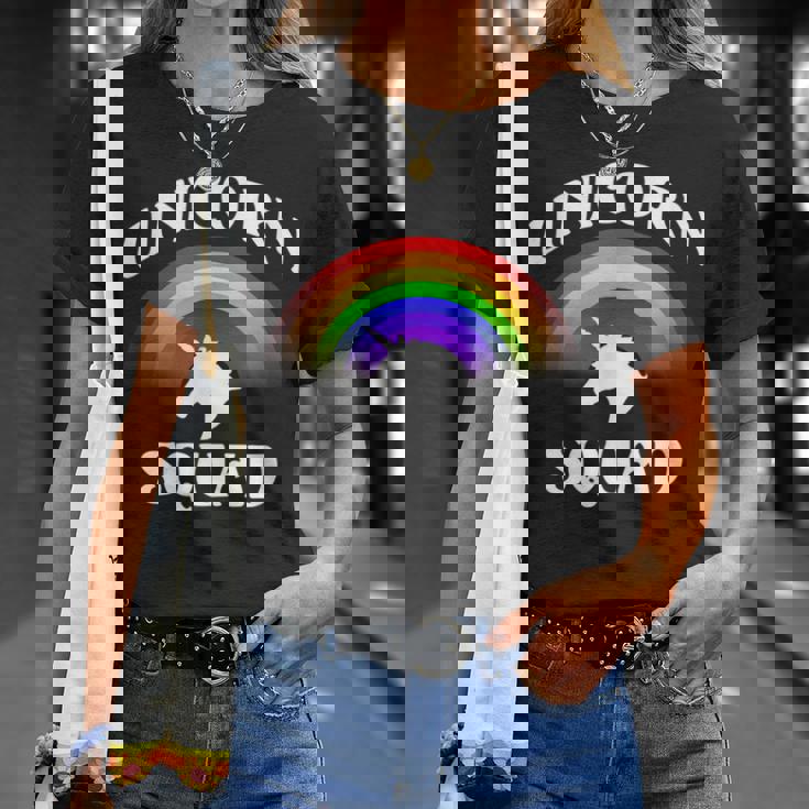 ユニコーン分隊チームユニコーンアパレルかわいいユニコーン恋人ギフト Tシャツ 彼女への贈り物