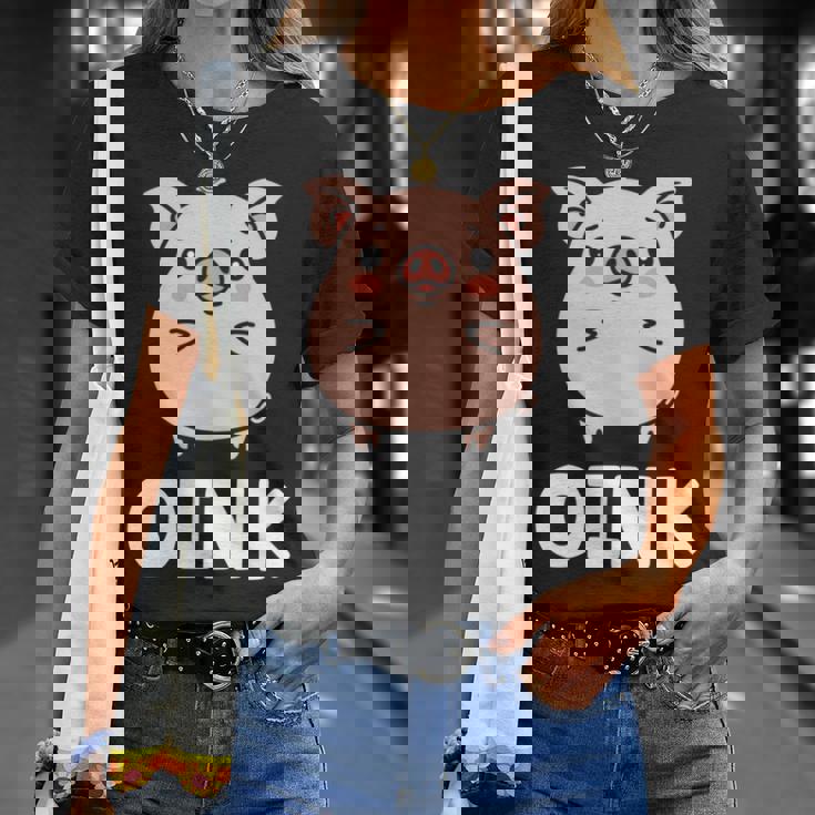 ユーモア豚 ミニマリスト かわいい 面白い豚 長袖tシャツ Tシャツ 彼女への贈り物