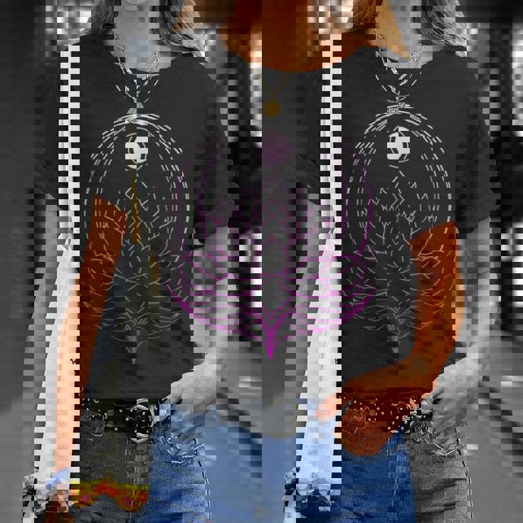 ヨガと瞑想用の月付きヨガ衣装ロータス ナマステ Tシャツ 彼女への贈り物