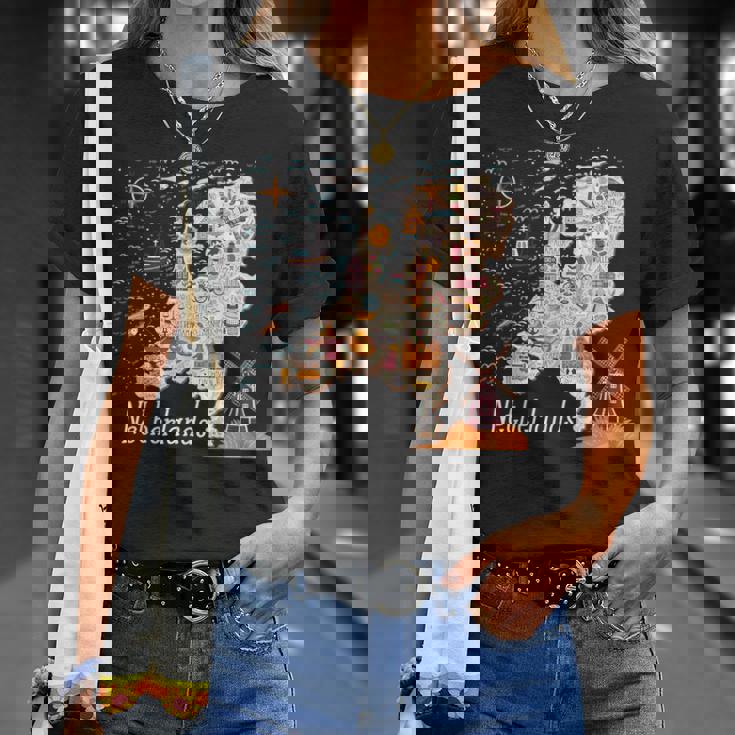 ヨーロッパ オランダ 地図 オランダ アムステルダム バケーション お土産 Tシャツ 彼女への贈り物