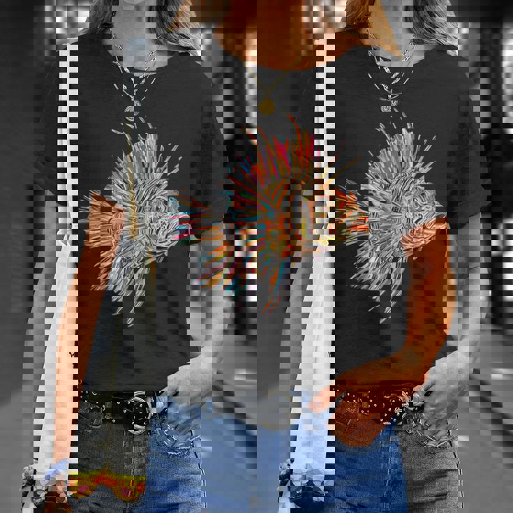 ライオンフィッシュ 動物 グラフィック アートワーク ライオンフィッシュ Tシャツ 彼女への贈り物