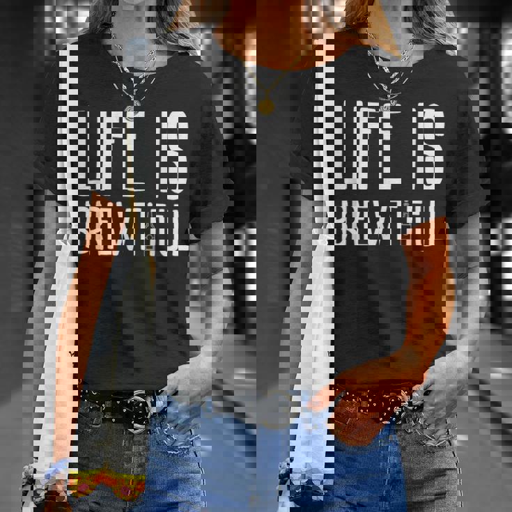 ライフ・イズ・ブルーティフル・ビューティフル・ドリンク・パーティーおもしろい飲みビール Tシャツ 彼女への贈り物