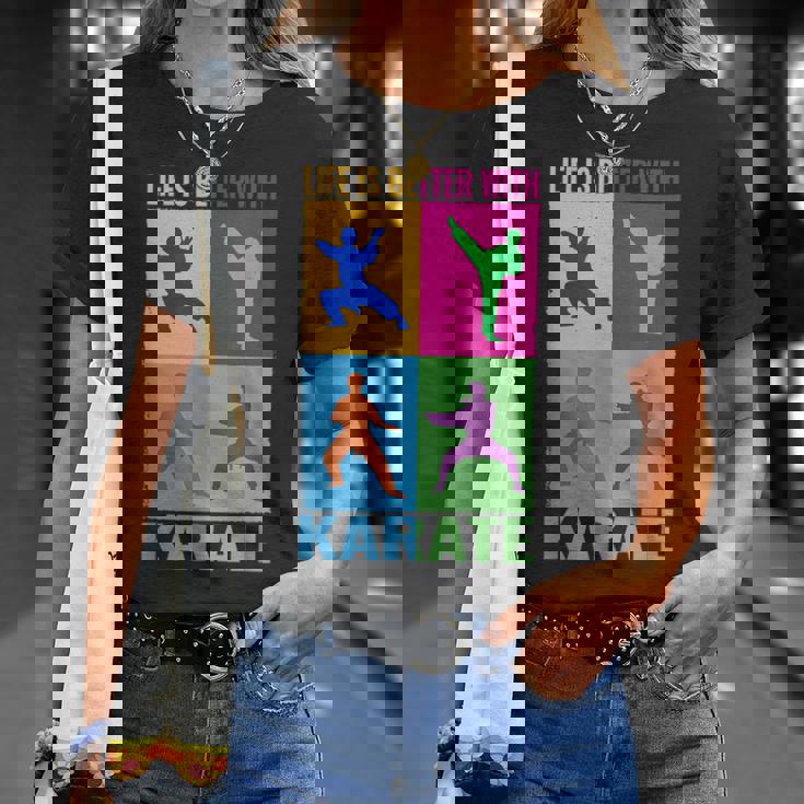 ライフ・イズ・ベター・格闘技と日本の戦闘空手 Tシャツ 彼女への贈り物