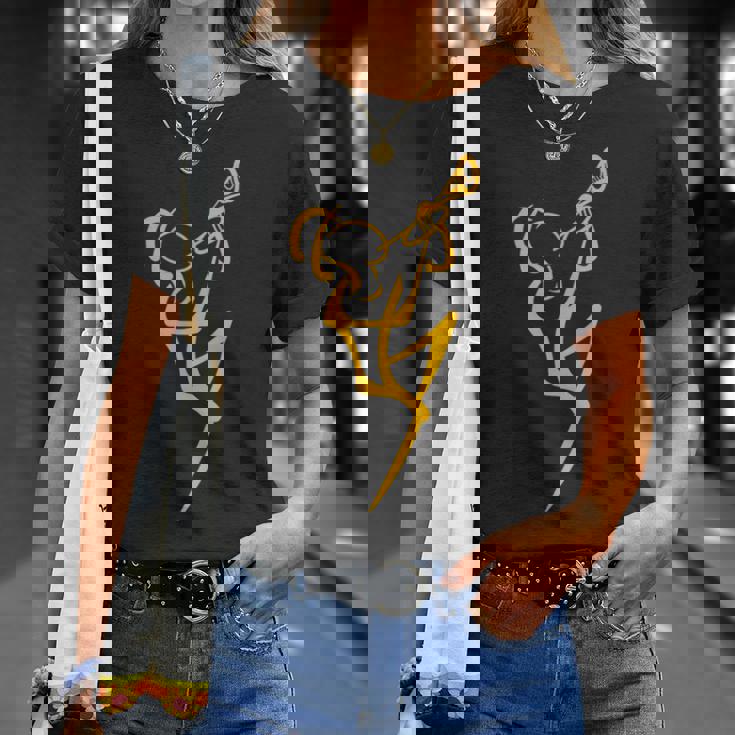 ラインアート トランペッター ジャズミュージシャン Tシャツ 彼女への贈り物