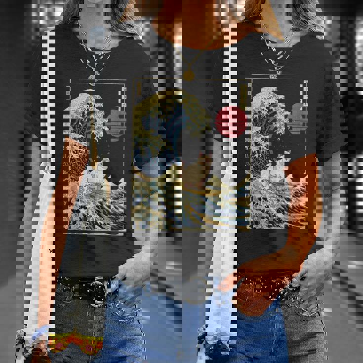 ラグドール 猫 神奈川 波 面白い サーフ 動物 Tシャツ 彼女への贈り物