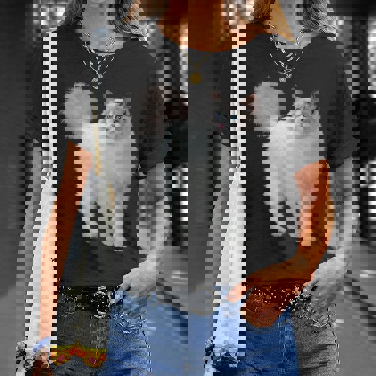 ラグドール 猫のポートレート ラグドール キャットヘッド ラグドール 猫の顔 Tシャツ 彼女への贈り物