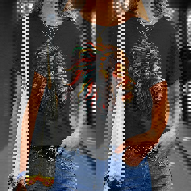 ラスタファリアン・ルーツ ギター ヒッピー ラスタ レゲエ ライオン ラスタファリ Tシャツ 彼女への贈り物