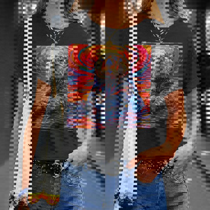 ラッコ カラフル グラフィック Tシャツ 彼女への贈り物