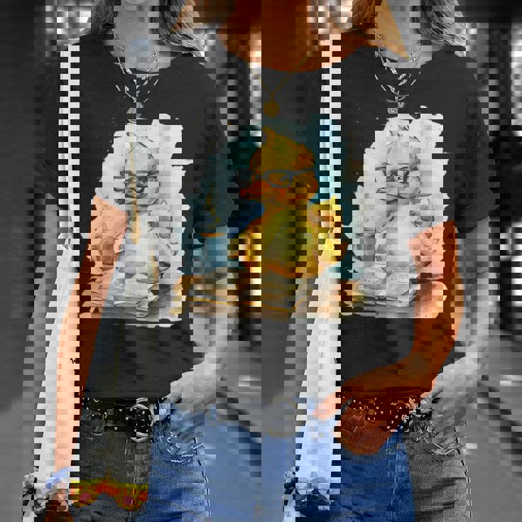 ラバーダックリーダー コーヒー愛好家 読書本 ラバーダッキー Tシャツ 彼女への贈り物