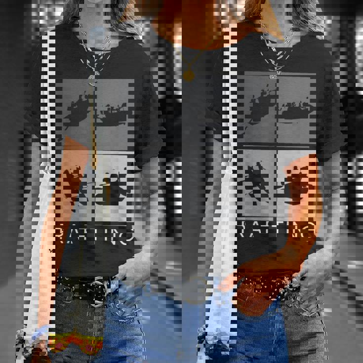 ラフティング シルエット 川 ラフト アウトドア ラフティング スポーツ Tシャツ 彼女への贈り物