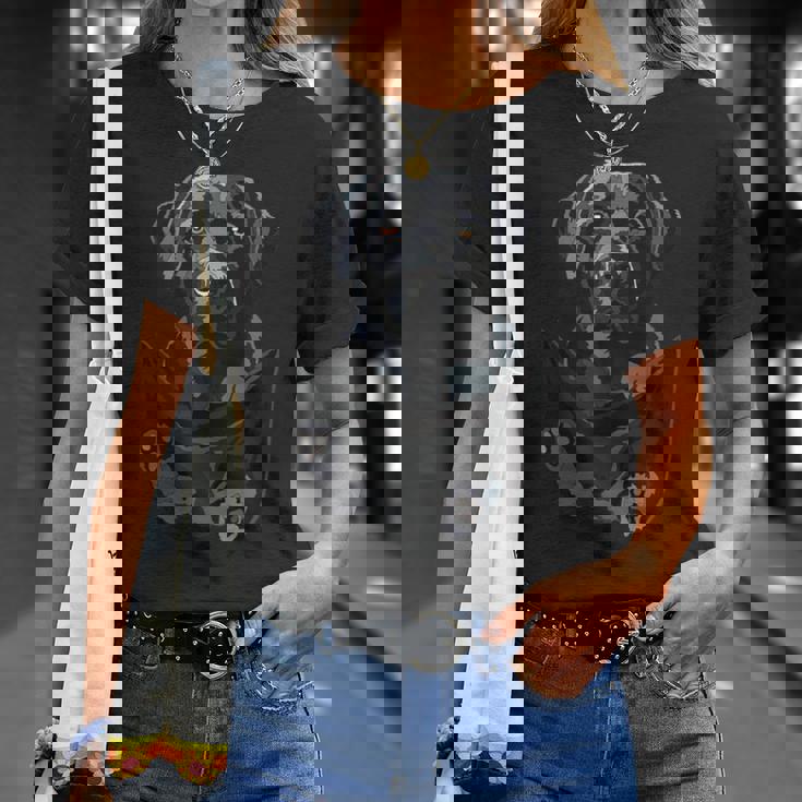 ラブラドール ポケット入り ブラックレトリバー おもしろ ブラック ラボ お母さん お父さん Tシャツ 彼女への贈り物