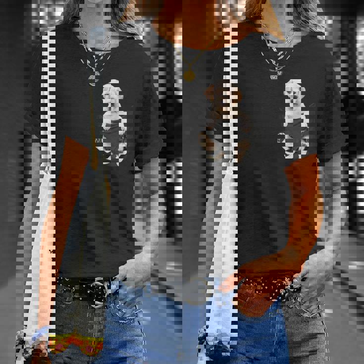 ラブラドール愛好家のためのポケットに入った面白いラブラドールレトリーバー Tシャツ 彼女への贈り物