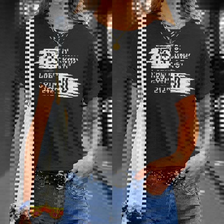 ランニング愛好家 ユーモア スローガン ランナー用 Tシャツ 彼女への贈り物