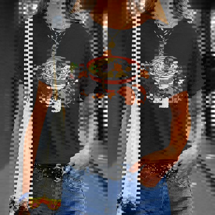 ラーメン寿司ダックスフント犬 Tシャツ 彼女への贈り物