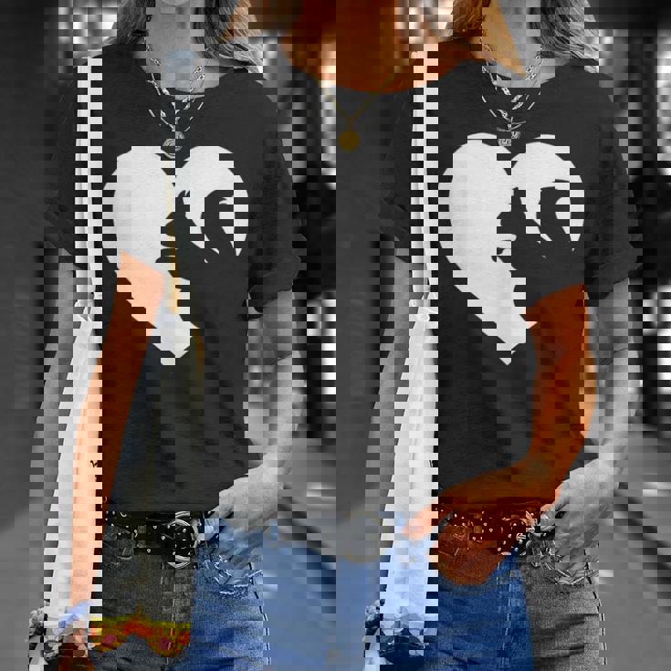 リス どんぐり 森 動物好き ハートツリー シマリス ナッツ Tシャツ 彼女への贈り物