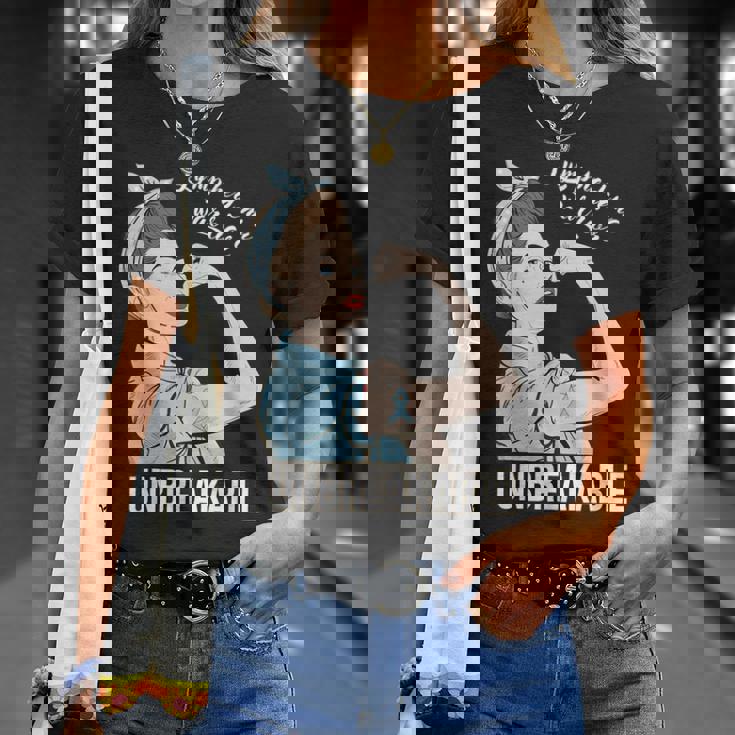 リンパ浮腫の意識 彼女の戦士 壊れないサポート Tシャツ 彼女への贈り物