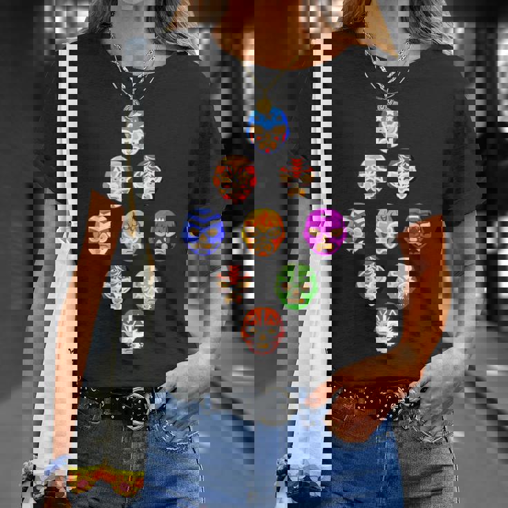 ルチャリブレまたはメキシカンレスリング マスクまたはルチャドール Tシャツ 彼女への贈り物