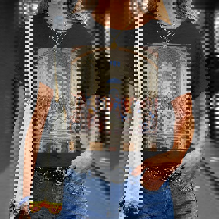 ルネッサンス名画 アテネの学校 Tシャツ 彼女への贈り物