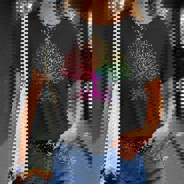 レインボーフラッグ ツリー・オブ・ライフ Lgbt ゲイ・プライド月間 Lgbtqアライ Tシャツ 彼女への贈り物