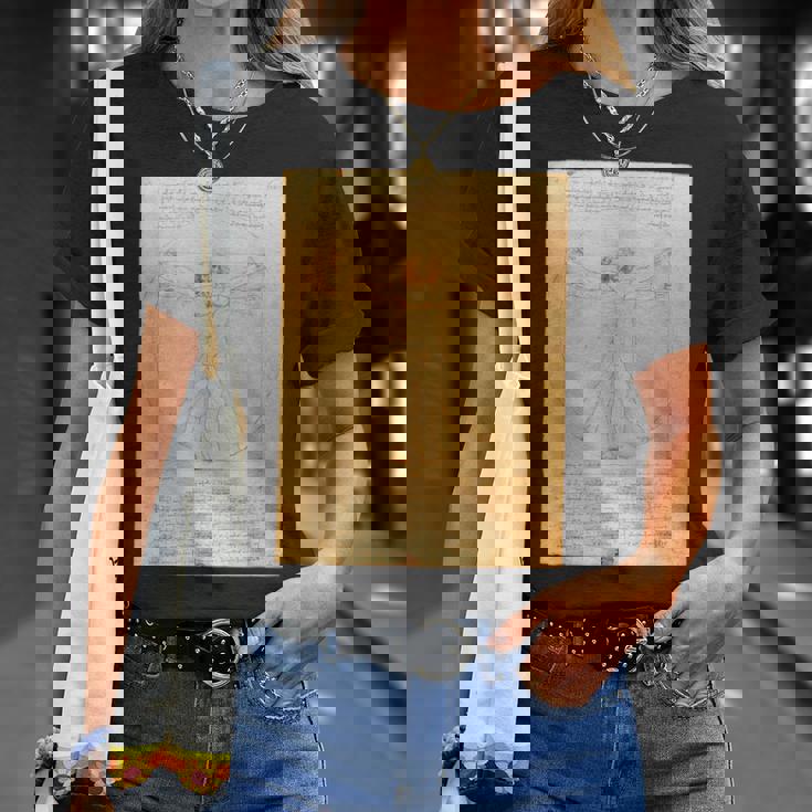 レオナルド・ダ・ヴィンチのウィトルウィウス人 Tシャツ 彼女への贈り物