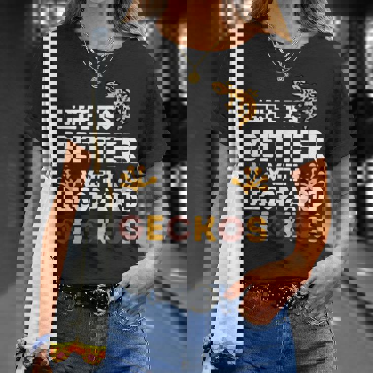 レオパード・ゲッコー愛好家 レオパード・ゲッコーと一緒なら人生はもっと楽しくなる Tシャツ 彼女への贈り物