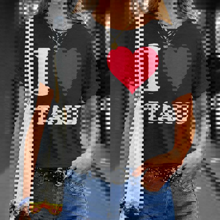 レッドハート I Love Tau Tシャツ 彼女への贈り物