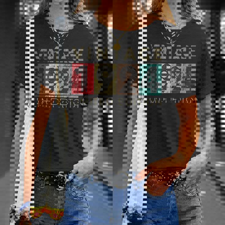 レトロ 99歳 ヴィンテージ 1924 限定版 99歳の誕生日 Tシャツ 彼女への贈り物