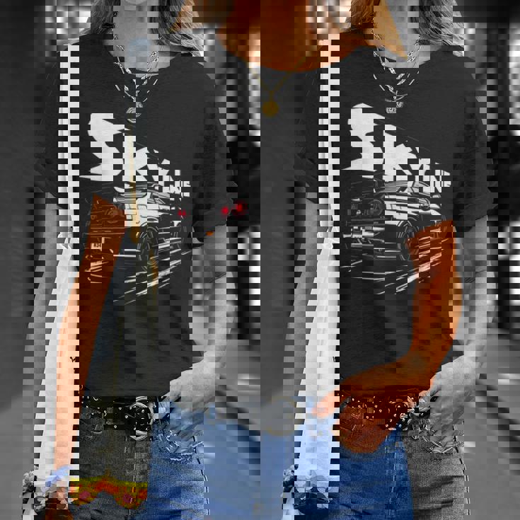 レトロ Jdm 日本語 ドリフト レーシング チューニング カー レジェンド スカイラインr34 Tシャツ 彼女への贈り物