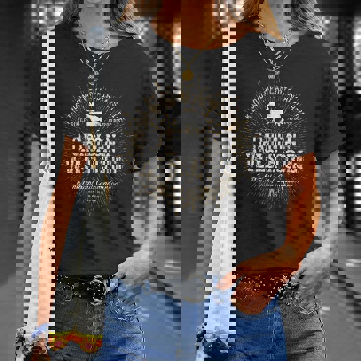 レトロ カーディガン・ウェルシュ・コーギー ヴィンテージ Tシャツ 彼女への贈り物