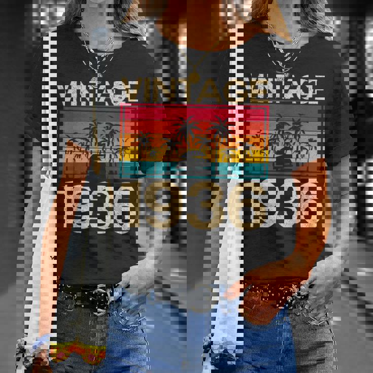 レトロ ヴィンテージ 1936 誕生日 Tシャツ 彼女への贈り物