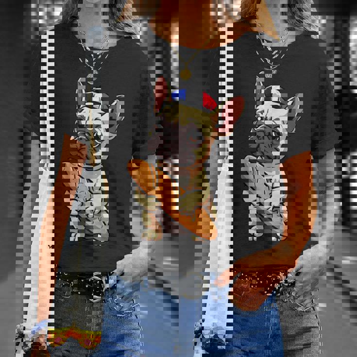 レトロ ヴィンテージ かわいい フレンチブルドッグ パリ お土産 ギフト Tシャツ 彼女への贈り物