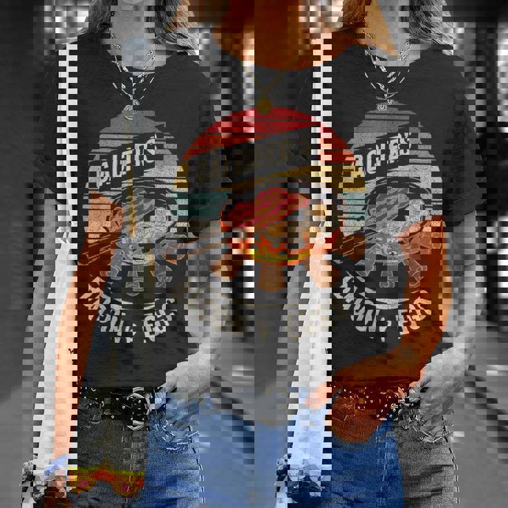 レトロ ヴィンテージ カルシファーのベーコンと卵料理 食品愛好家 Tシャツ 彼女への贈り物