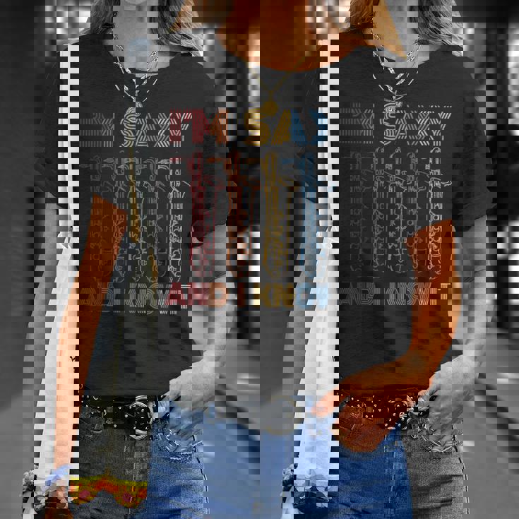 レトロ ヴィンテージ サックス ジャズ 音楽 バリトン サックス Tシャツ 彼女への贈り物