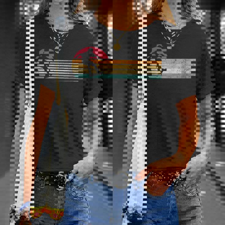 レトロ ヴィンテージ スケートボーダーシルエット スケートボード Tシャツ 彼女への贈り物