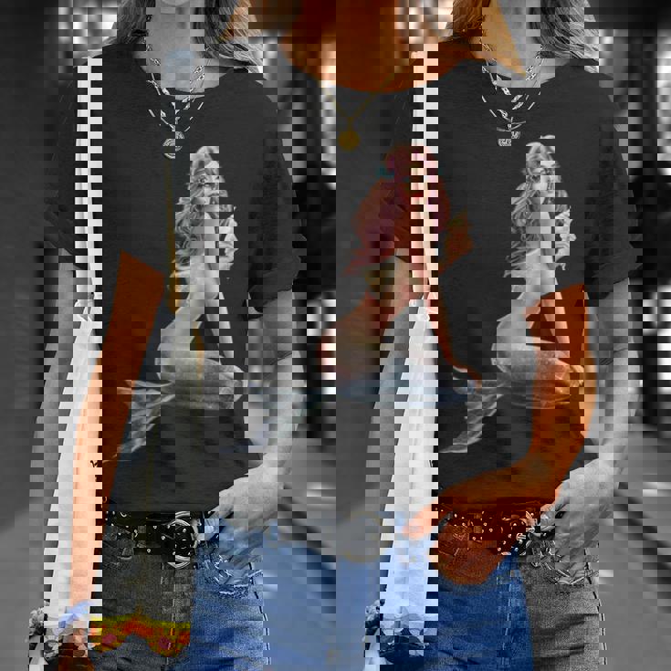 レトロ ヴィンテージ ピンナップ ガール マーメイド Tシャツ 彼女への贈り物