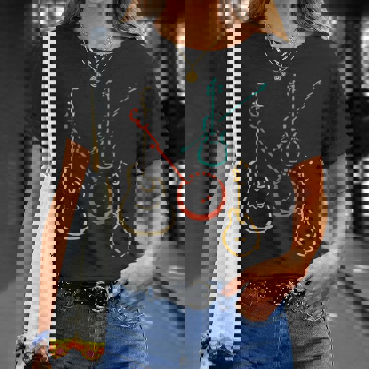 レトロなブルーグラス、ギター、バンジョー、フィドル、マンドリン Tシャツ 彼女への贈り物