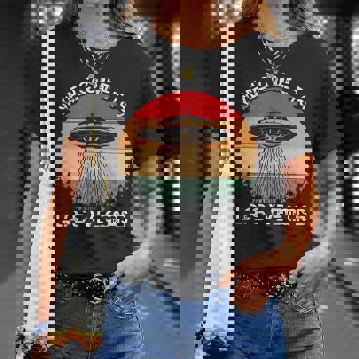 レトロベガス Ufo サイティング エイリアン メンズ レディース Tシャツ 彼女への贈り物