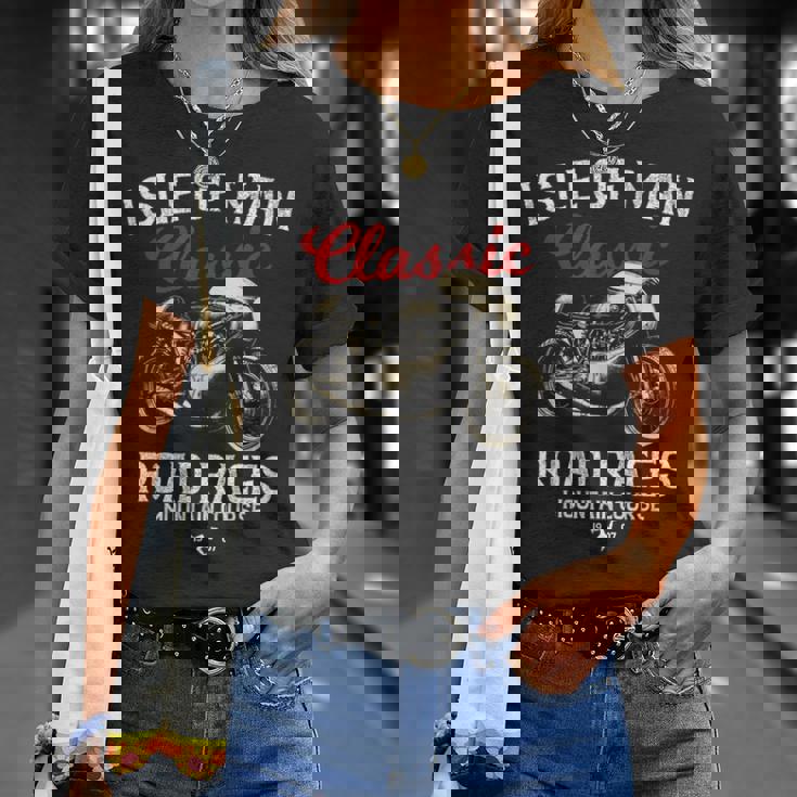 レトロマン島ttレースヴィンテージバイクレース Tシャツ 彼女への贈り物